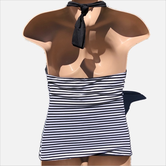 Women’s Vintage Reversible Swimsuit Tankini Bathing Suit Swim Top XL 16 - Picture 4 of 12